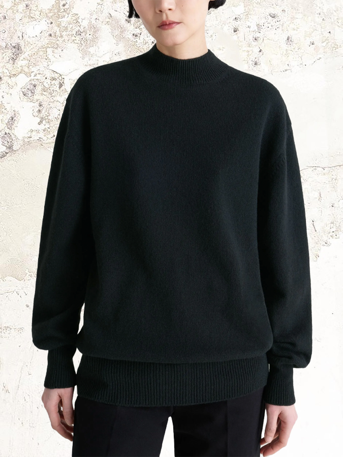 LEMAIRE mock neck ribbed jumper