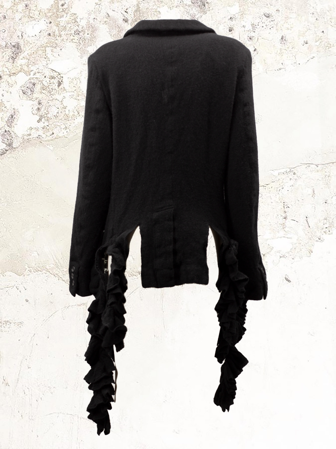 Black Comme des Garçons fringed blazer
