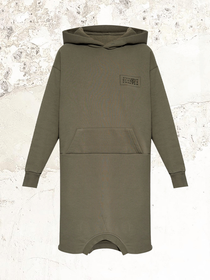 MM6 Maison Margiela logo-print hooded dress