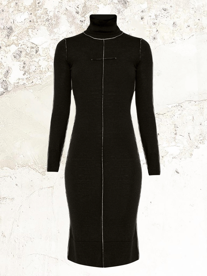 MM6 Maison Margiela contrats lining wool dress