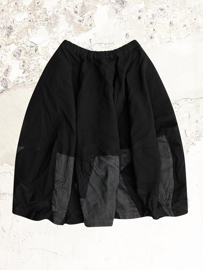 Black Comme des Garçons Patchwork details skirt