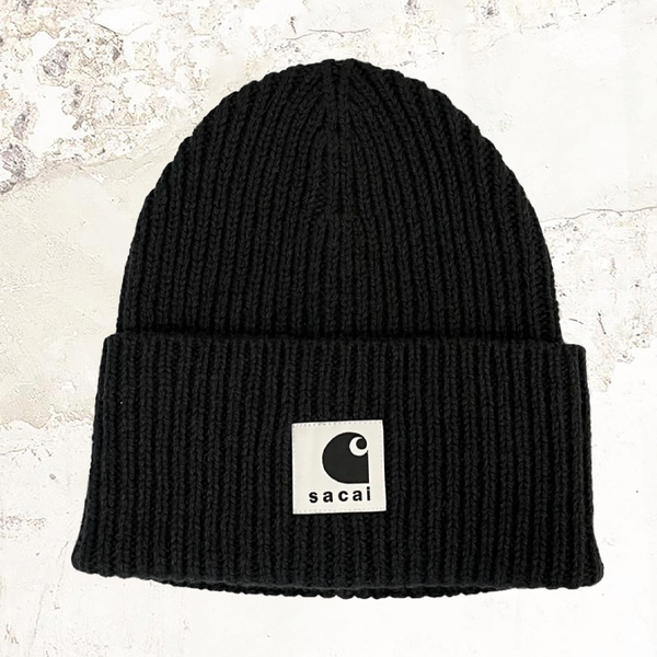 sacai X Carhartt WIP ribbed logo beanie hat – MDE