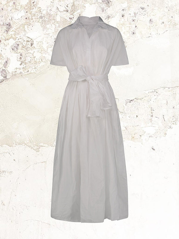Daniela Gregis Платье миди со складками и короткими рукавами