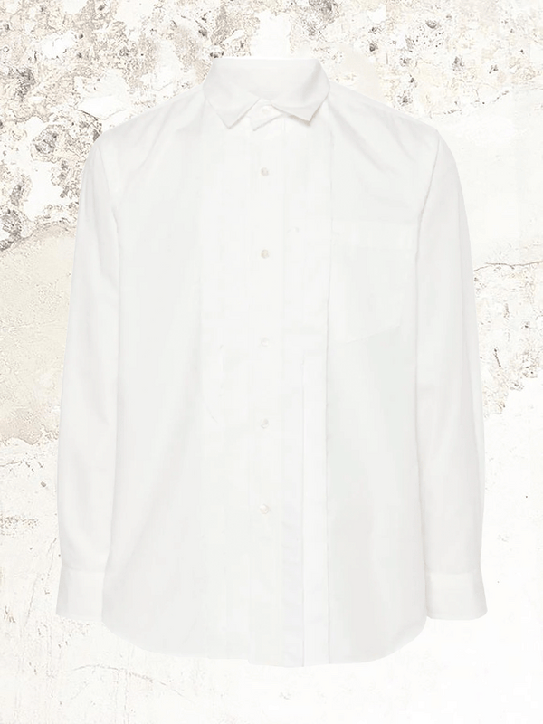 sacai seam-detail white shirt
