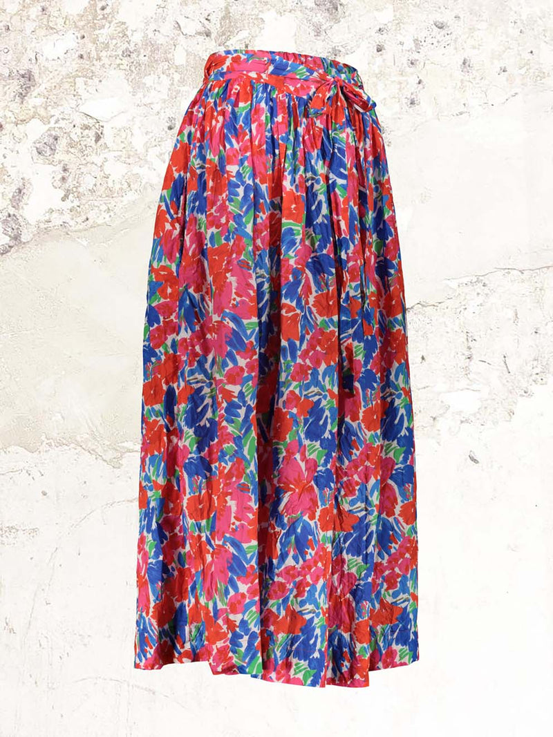Daniela Gregis crinkled floral print long skirt