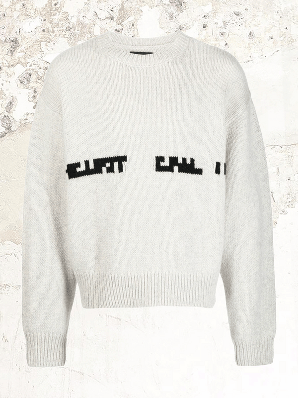 Heliot Emil Serene grey logo crewneck sweater