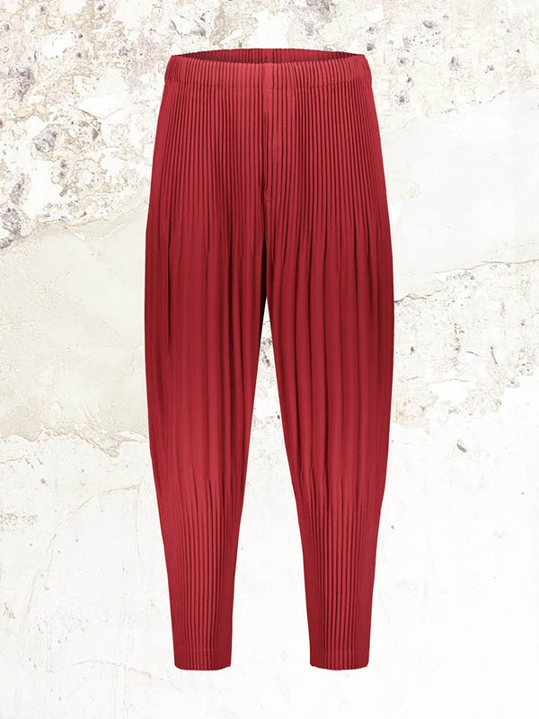 Homme Plissé Issey Miyake Pleated Red Trousers