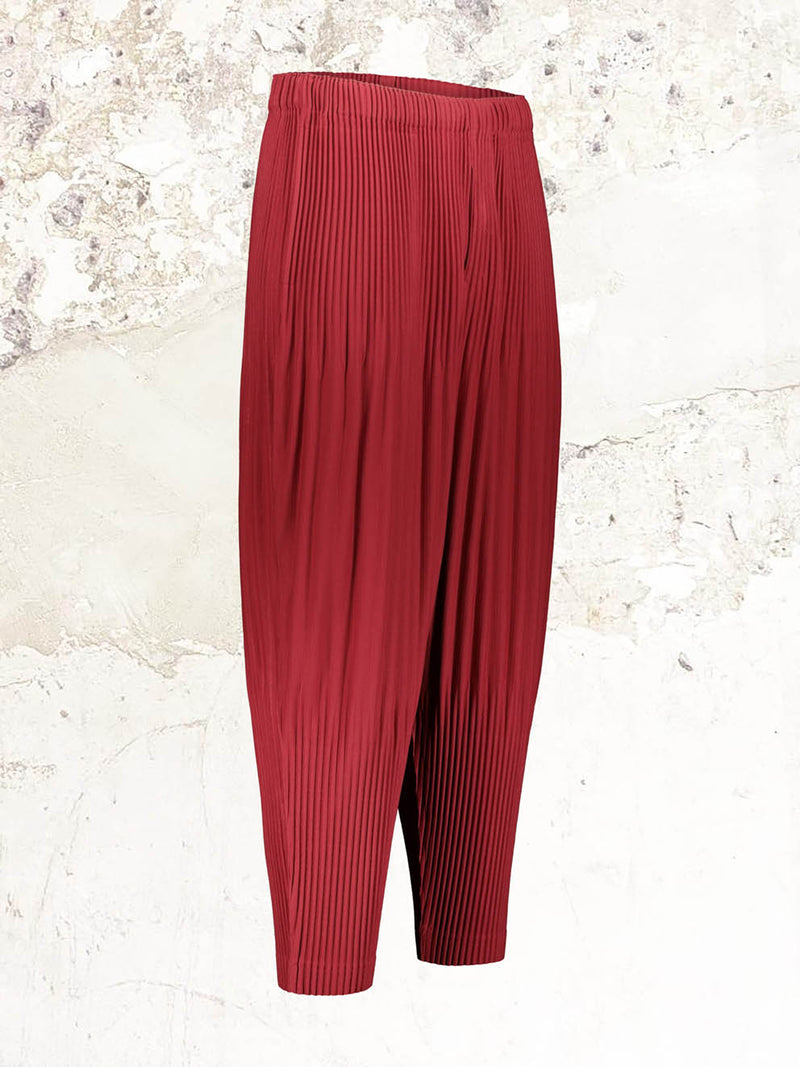 Homme Plissé Issey Miyake Pleated Red Trousers