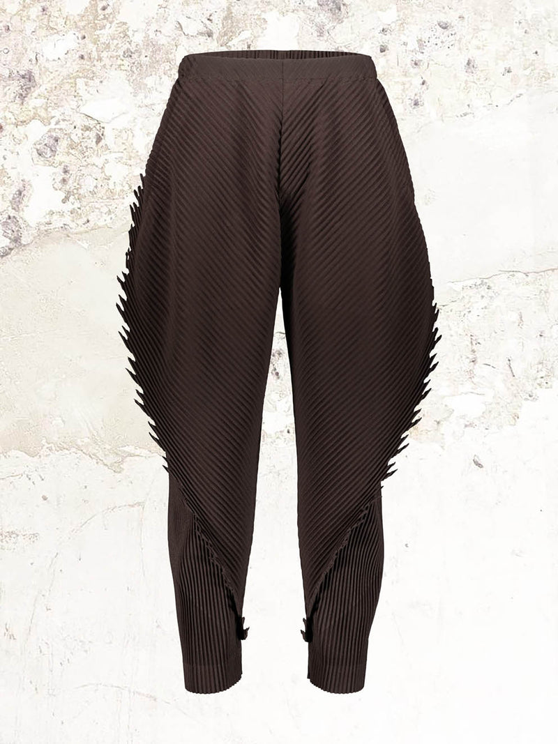 Homme Plissé Issey Miyake pleated brown trousers