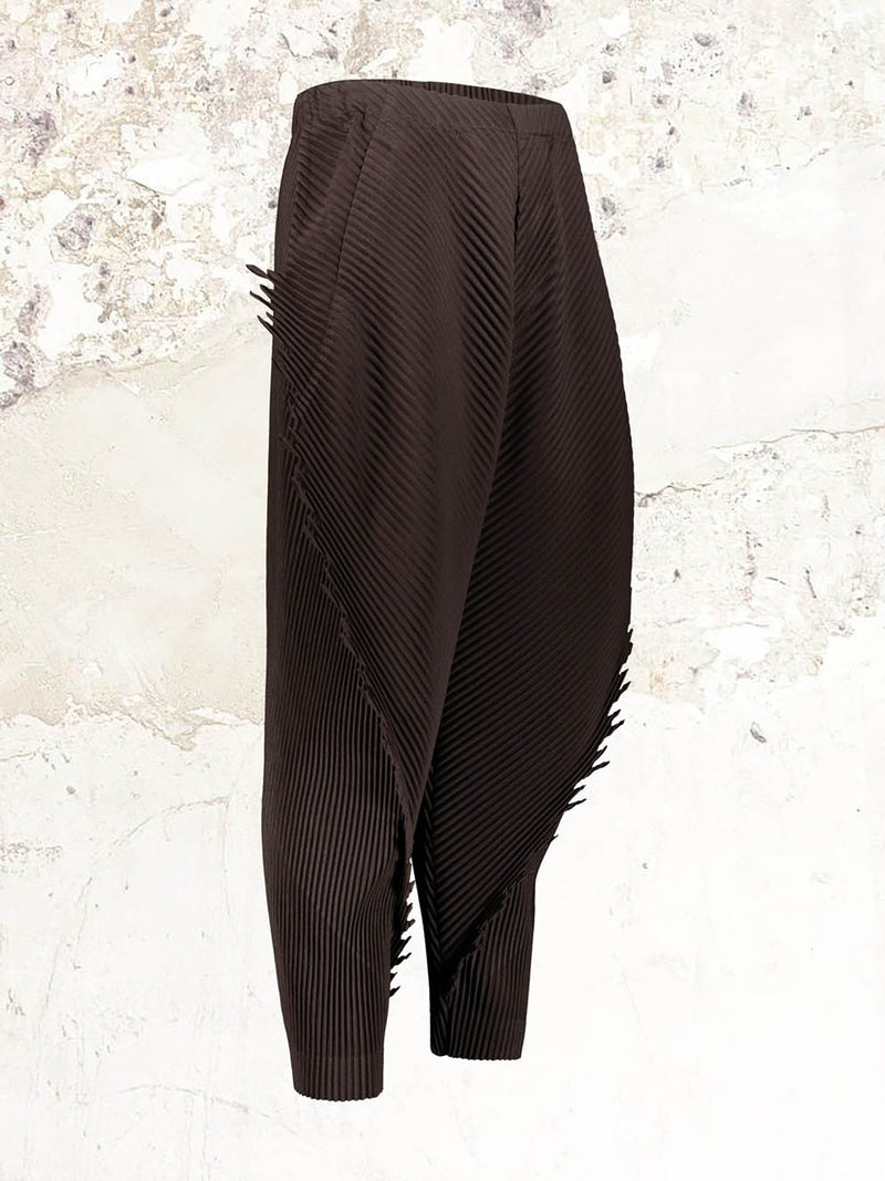 Homme Plissé Issey Miyake pleated brown trousers