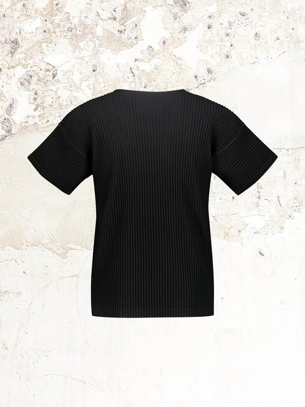 Черная плиссированная футболка Homme Plissé Issey Miyake