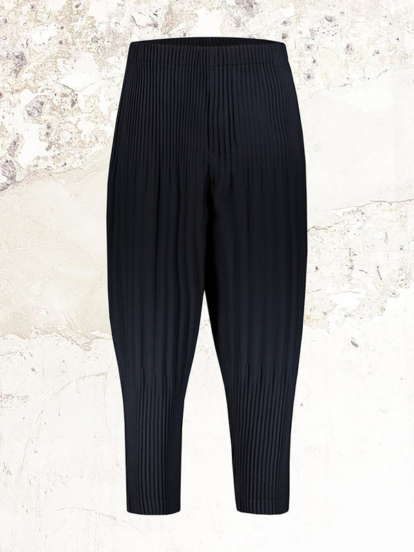 HOMME PLISSÉ ISSEY MIYAKE Dark blue CROPPED DROP-CROTCH TROUSERS