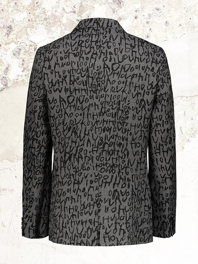 COMME DES Garçons HOMME PLUS abstract-pattern print blazer
