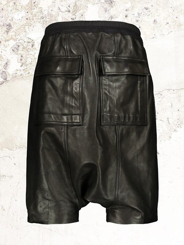 Rick Owens Drop-crotch leather shorts
