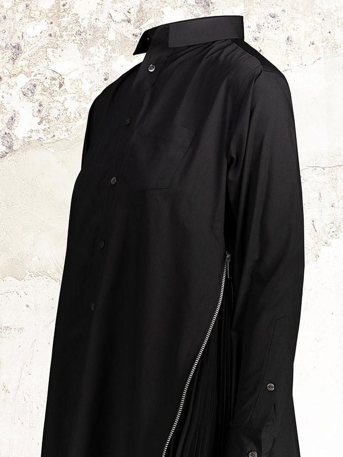 sacai Zip-detail Black Shirtdress