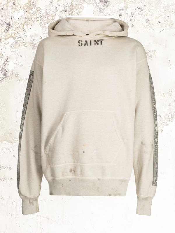 Saint Michael graphic-print cotton hoodie