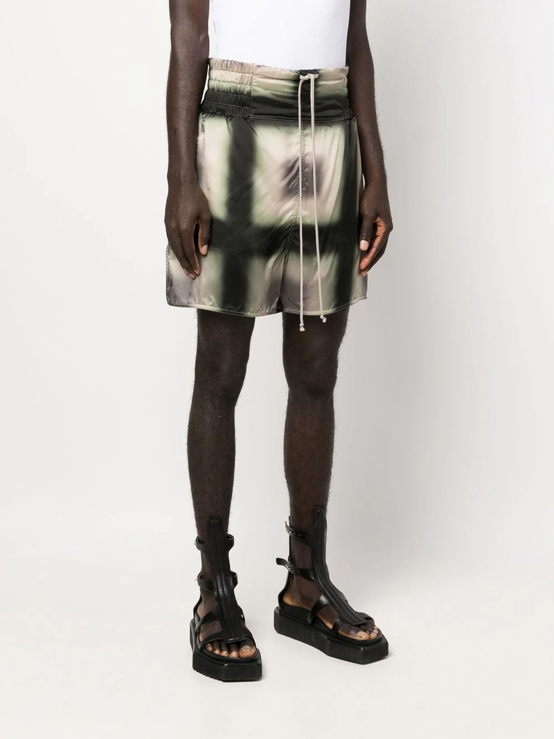 Rick Owens  geometric-print drawstring shorts
