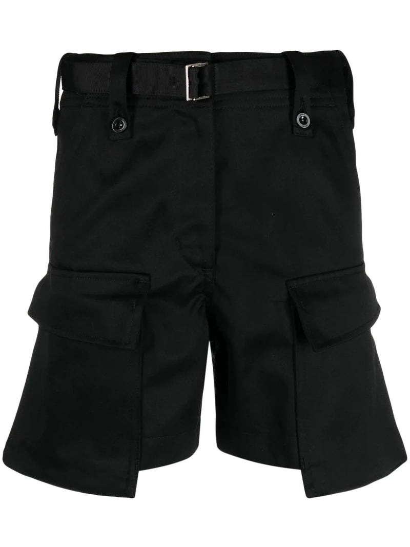 sacai belted cargo shorts