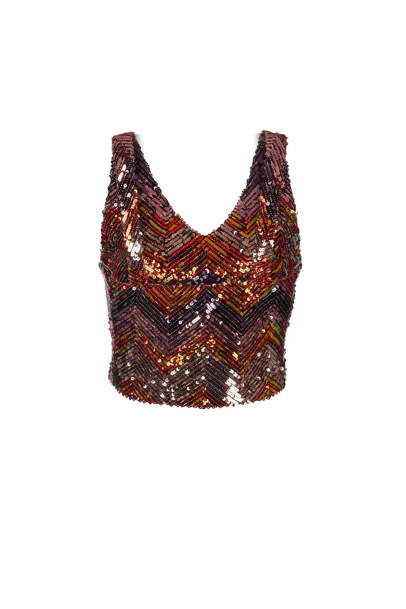 SEQUIN CROPPED TOP